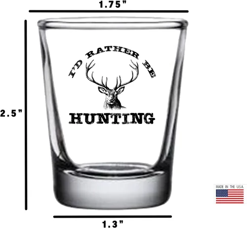 Vista 4 de Rogue River Tactical Buck Hunting Shot Glass Rather Be Hunting Gift For Hunter