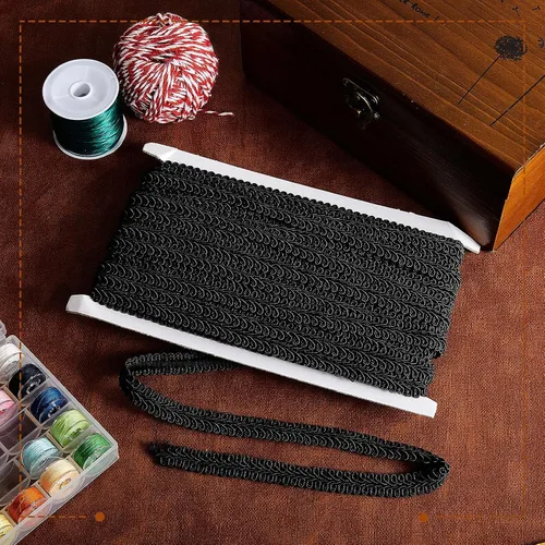 Vista 7 de Jutom Gimp - Trenza de 1/2 pulgada, 20 yardas, tejido de poliéster, adorno decorativo para disfraces, manualidades, costura, cortina, decoración