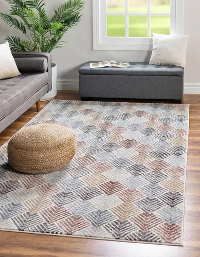 Vista 8 de Unique Loom Eco Trellis Collection - Alfombra de área - Osage (rectangular 2 pies 0 pulgadas x 3 pies 0 pulgadas, marfil carbón)