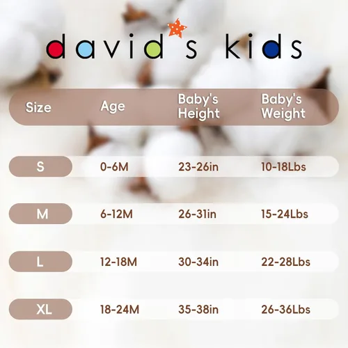 Vista 4 de david's kids Saco de dormir 100% algodón orgánico para bebé de 6 a 12 meses, mantas suaves para bebé con cremallera de 2 vías, paquete de 2 cómodos