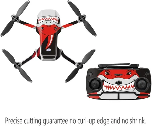 Vista 5 de O'woda Juego de calcomanías de decoración para DJI Mavic Mini Drone PVC impermeable DIY Skin Drone Body Sticker Accesorios (rojo)
