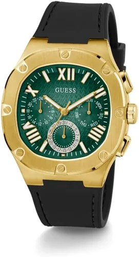 Vista 5 de GUESS Reloj multifunción con esfera translúcida dorada, Negro -, Classic