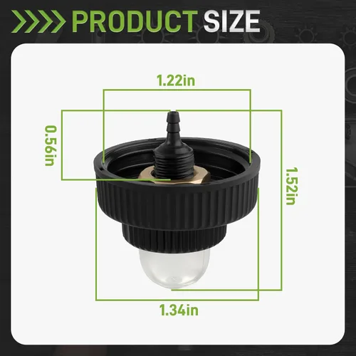 Vista 2 de A01372A Tapa de combustible con imprimación incorporada para motosierras Homelite XL XL-2 Super 2 VI 180 190 192 200 LX30 240 UP05955