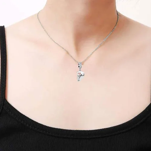 Vista 8 de KunBead Juego de dijes colgantes para madre e hijo para pulseras de amor corazón mamá cuentas para collar Metal Cobre