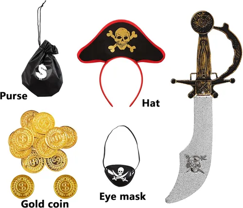 Vista 3 de Bordazor Disfraz de pirata para niñas, disfraz de princesa bucanera para fiesta de Halloween