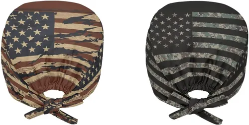 Vista 3 de Babrukda Paquete de 2 gorras con banda para el sudor ajustable con lazo en la espalda, gorro divertido