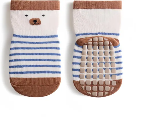 Vista 12 de Calcetines para bebé, antideslizantes, mezcla de algodón, elásticos, unisex para niños y niñas, de 0 a 5 años (paquete de 2 pares)