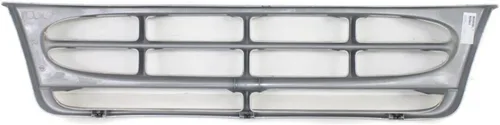 Vista 6 de Rejilla frontal plateada e inserto + panel de cabecera de plástico ABS + deflector de piedra de relleno de parachoques imprimado para Ford Econoline