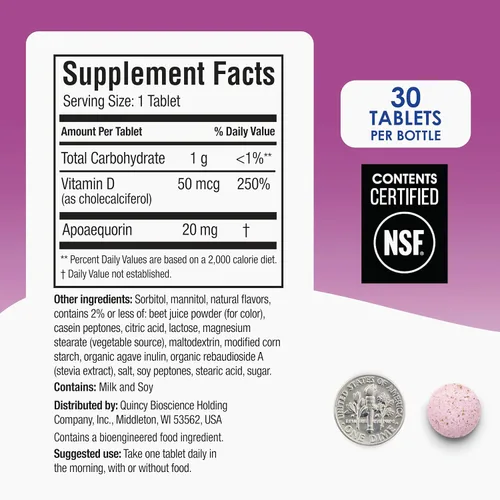 Vista 6 de Prevagen Fuerza Extra - Tabletas masticables de bayas mixtas - 30 tabletas (suministro para 1 mes) Formulado para tu cerebro 20 mg
