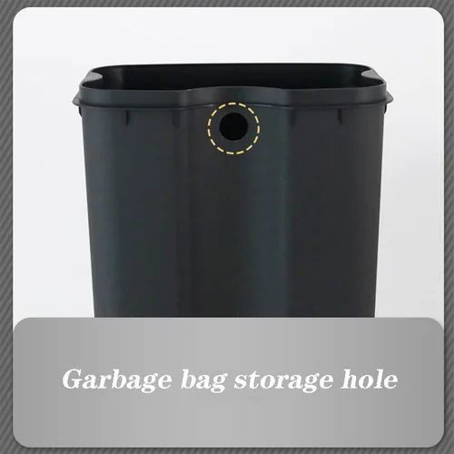 Vista 3 de HIHELO Cubo de basura de 6L/12L para el hogar, cocina, sala de estar, papelera de gran capacidad, con pedal de doble capa, cubo de basura de acero