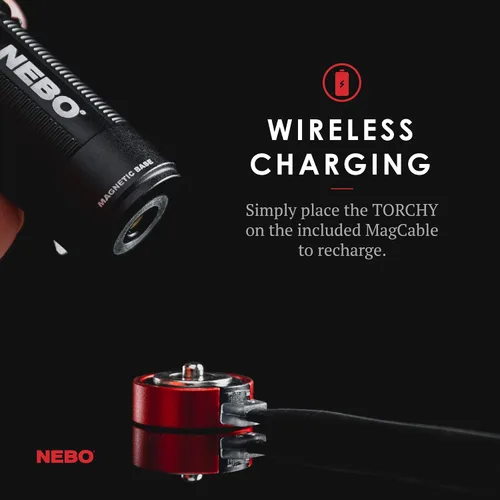 Vista 3 de NEBO Torchy linterna recargable de bolsillo 1,000 lúmenes, 5 modos de luz, base magnética y clip de acero, resistente al agua, linterna LED mini
