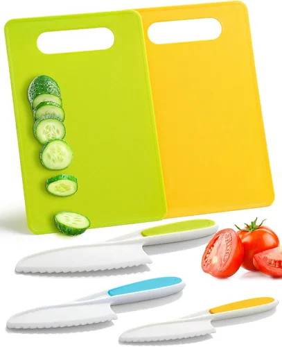 Vista 8 de Yeeammk Montessori - Juego de cuchillos para niños pequeños, 3 cuchillos seguros para niños para cocina real, juegos de cocina, herramientas