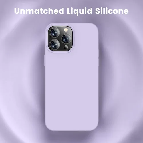 Vista 2 de RIZUS - Funda de silicona magnética para iPhone 13 Pro Max [compatible con MagSafe], funda delgada con forro de microfibra antiarañazos, a prueba