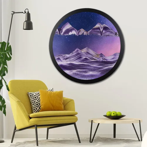 Vista 25 de Decoración artística de arena móvil de 17.3 pulgadas, pintura 3D giratoria de 360 grados, arte de pared de vidrio, decoración de sala de estar