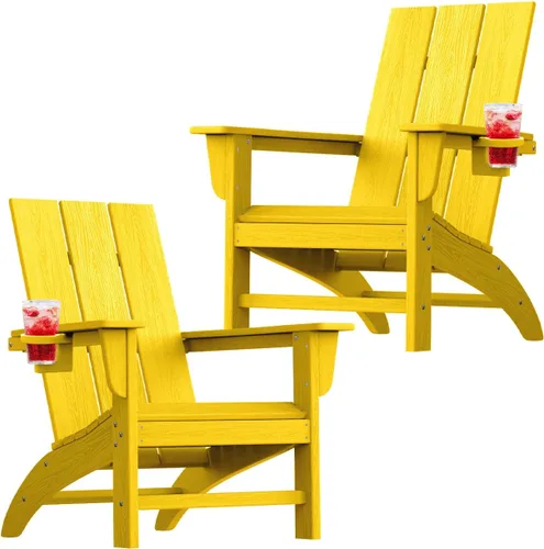 Vista 44 de Silla Adirondack moderna, sillas de patio de plástico HDPE para todo tipo de clima, silla para hoguera, sillas de césped al aire libre para terraza