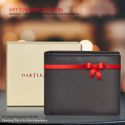Vista 7 de Carteras RFID delgadas para hombres - Cartera de bolsillo frontal de piel genuina