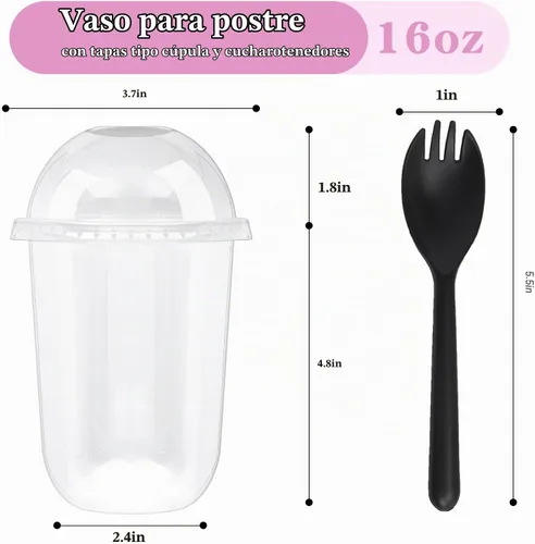 Vista 2 de Kosotody - Paquete de 50 vasos de plástico transparente de 16 onzas