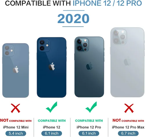 Vista 2 de MATEPROX Carcasa para iPhone 12 Pro e iPhone 12, transparente y delgada, a prueba de golpes y caídas, transparencia de cristal