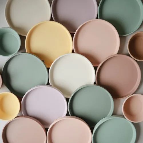 Vista 7 de mushie Plato de Succión Clásico de Silicona Diseño Antideslizante Libre de BPA (Blush)
