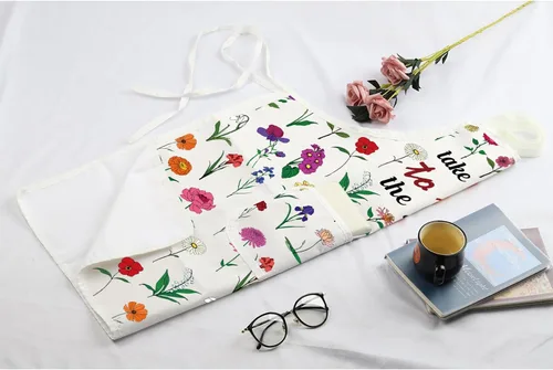 Vista 7 de MBMSO Delantal floral con bolsillos, delantal de jardinería de flores, regalo para mamá, delantal de cocina, delantal de floristería, regalo