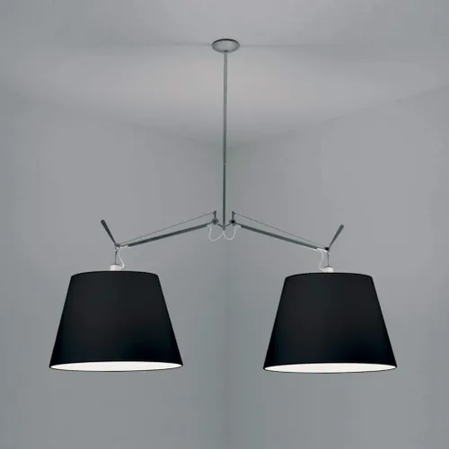 Vista 2 de Artemide Tolomeo - Lámpara de suspensión con difusor de doble sombra, color negro, 17