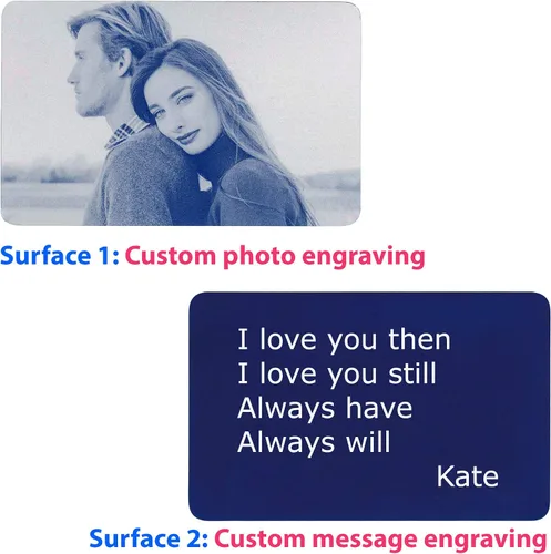 Vista 32 de Tarjeta personalizada con foto y/o texto grabado cartera Love Insert Card