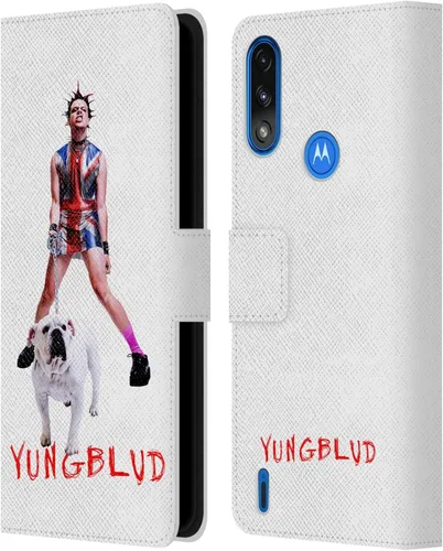Vista 11 de Head Case Designs Officially Licensed Yungblud Face Graphics Leather Book Wallet Case Cover Compatible with Moto E7 Power/Moto E7i Power