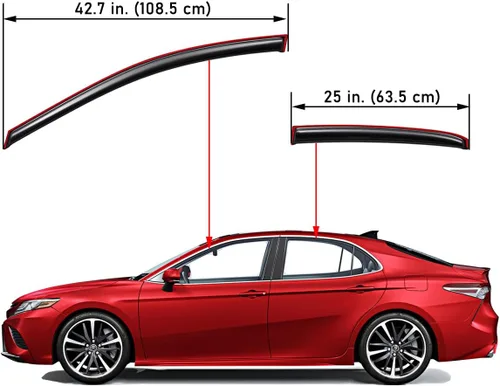 Vista 2 de Lightronic Visera de ventana de ventilación automática con clip extra duradero, compatible con Toyota Camry 2018-2024, protección UV, deflector