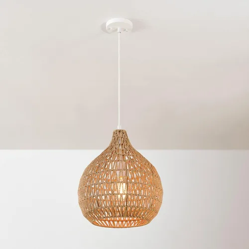 Vista 8 de Globe Electric 65703 Tika - Lámpara colgante de 1 luz, rubio natural, sombra de cordel