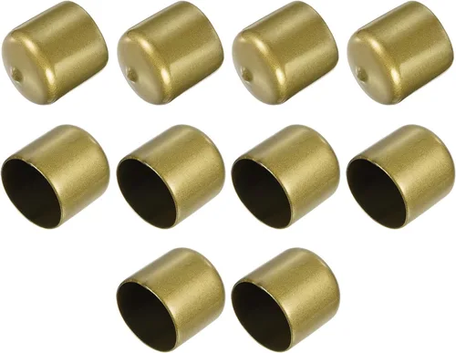Vista 100 de uxcell 10 tapas de goma para extremos de 0.591 in de identificación, tapa de extremo redondo, protectores de rosca de tornillo, color negro