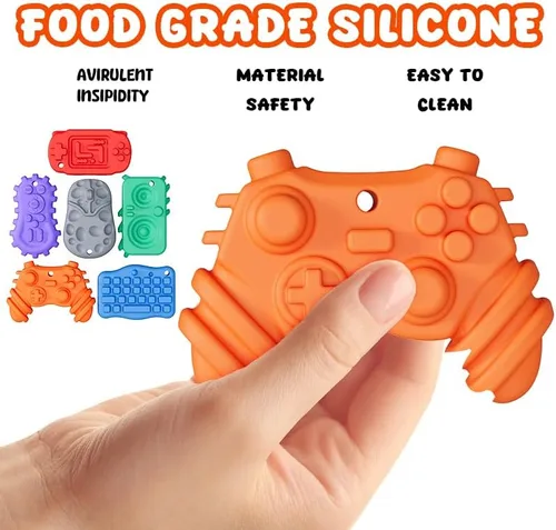 Vista 3 de Juguetes sensoriales antiestrés para niños y adultos, 6 piedras sensoriales texturizadas para autismo, TDAH, niños, calmantes, piedras
