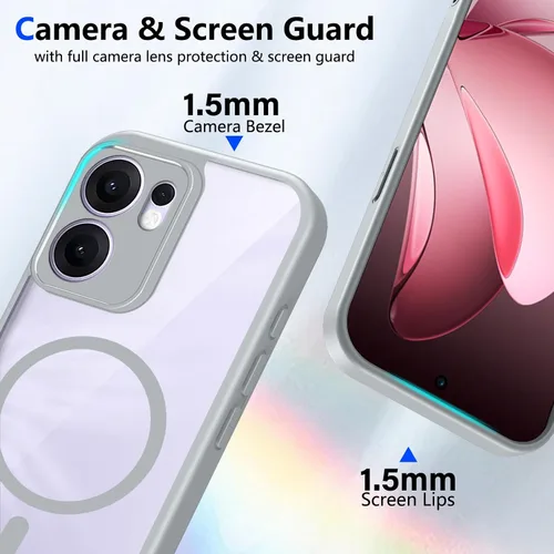 Vista 146 de Funda magnética transparente compatible con Xiaomi 17T, color negro 2 en 1 PC + TPU cubierta de teléfono a prueba de golpes, carcasa protectora