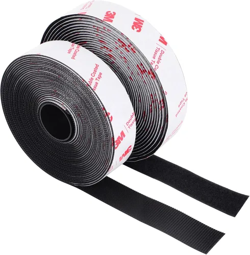 Vista 11 de Cinta de gancho y bucle (1 pulgada × 4 pulgadas), tira adhesiva de alta resistencia, cinta autoadhesiva entrelazada, tiras de montaje adhesivas