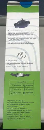 Vista 11 de TITAN Ventilador en línea de ventilación de aire RV, aumentar la circulación de aire, conducto extensible, modo automático de temperatura