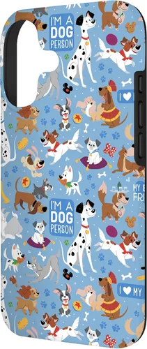 Vista 2 de Disney Funda azul para iPhone 17 con texto en inglés "Dogs I'm a Dogperson