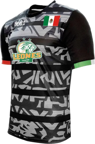 Vista 2 de Jersey México Leones de Yucatán 100% Poliéster NegroGris_Hecho en México