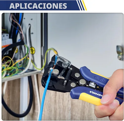 Vista 6 de haisstronica Kit de pelacables de 201 piezas, herramienta automática de pelacables para cables AWG 24-10 con terminales aislados, pelacables