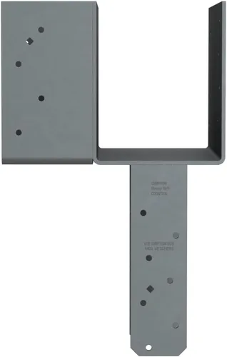 Vista 2 de Simpson Strong-Tie ECCLRQ666SDS - ECCLLQ Tapa de columna de extremo en forma de L para vigas 6X y poste 6X con tornillos SDS, soporte de marco