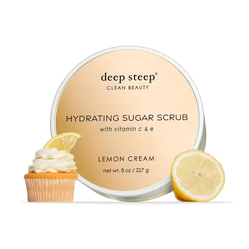 Vista 22 de Deep Steep Exfoliante de azúcar, vainilla de azúcar morena, 8 onzas, exfoliante corporal con aceite de coco orgánico, manteca de karité y aceite
