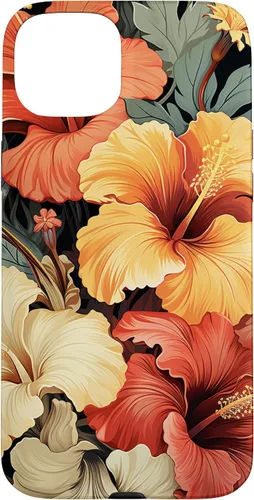 Vista 9 de Hawaiian Tropical Design Yellow Red Hibiscus Plumeria Case for iPhone 17