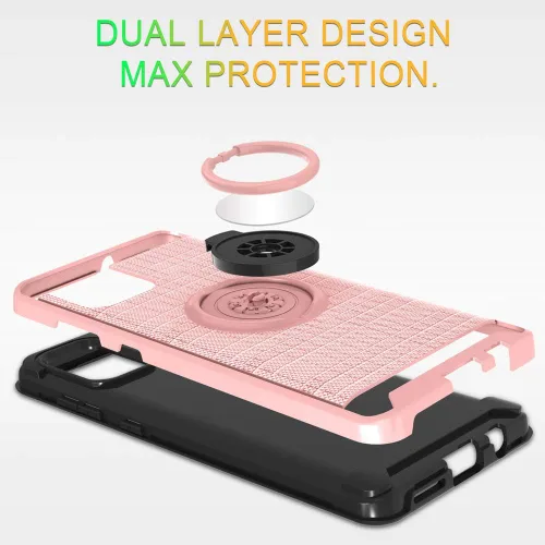Vista 6 de Asuwish Funda compatible con Samsung Galaxy A51 4G, protector de pantalla de vidrio templado, soporte de anillo resistente, accesorios celulares