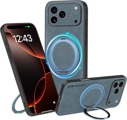 Vista 27 de Funda de silicona con soporte para iPhone 17 Pro [compatible con MagSafe] [Protección completa de la cámara] (6.3 pulgadas 2025), fundas de teléfono
