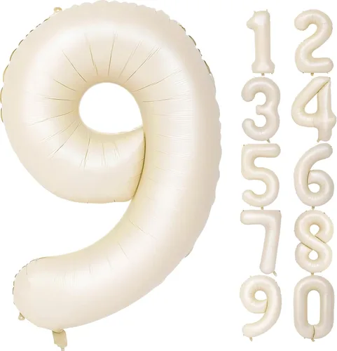 Vista 102 de Globos gigantes de números negros de 40 pulgadas, globos de aluminio de Mylar con helio para cumpleaños, globo número 0 para decoración de fiestas