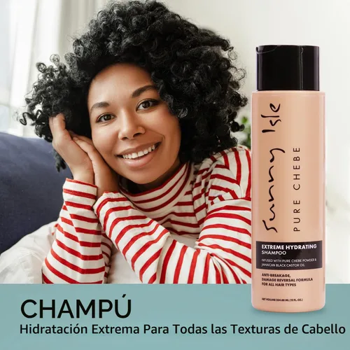 Vista 5 de Sunny Isle Pure Chebe Extreme Champú Hidratante 12oz, Anti-Breakage