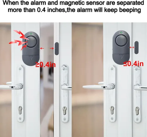Vista 3 de Sensores de alarma de ventana, campanillas de puerta de 120 dB para tienda, alarmas de ventana y puerta para seguridad de los niños (paquete de 10)