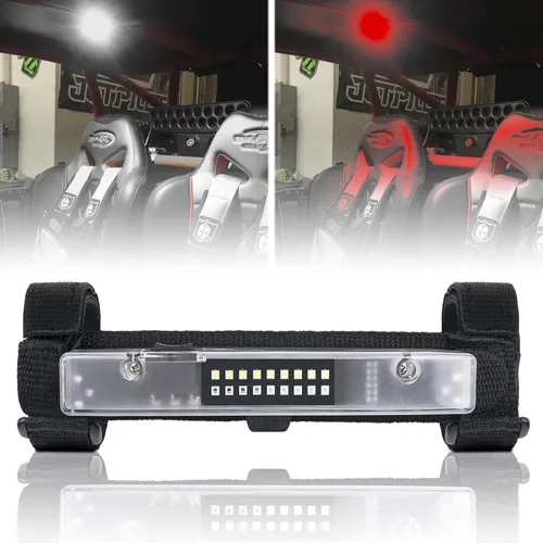 Vista 10 de Luz de techo interior para UTV, ANGU-OFFROAD Luz LED universal para montaje en barra antivuelco para luces de cúpula UTV, luces de jaula de utilidad