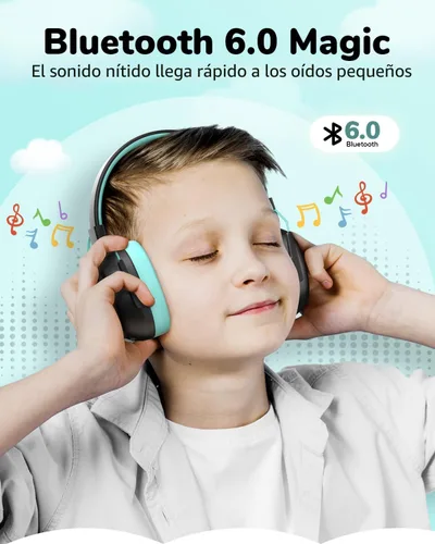 Vista 5 de Auriculares con cancelación de ruido para niños, protección auditiva a prueba de sonido, reducción de ruido SNR de 29 dB, orejera Bluetooth 6.0