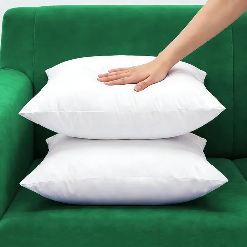 Vista 2 de Juego de 2 rellenos de almohada mullidos de tela de algodón para cojines decorativos, relleno para funda de cojín decorativa, 12 x 20 pulgadas, hay