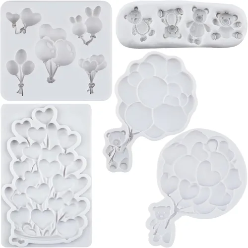 Vista 12 de Sijiangmold Moldes de silicona para globos de aire caliente para decoración de pasteles, decoración de cupcakes, caramelo y chocolate, polimero