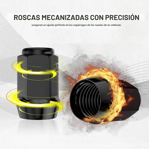 Vista 5 de 20 tuercas negras de 1/2-20 de 1.38 pulgadas, asiento cónico hexagonal, compatible con Bronco Mustang Cherokee Ranger Explorer Liberty YJ TJ KJ KK